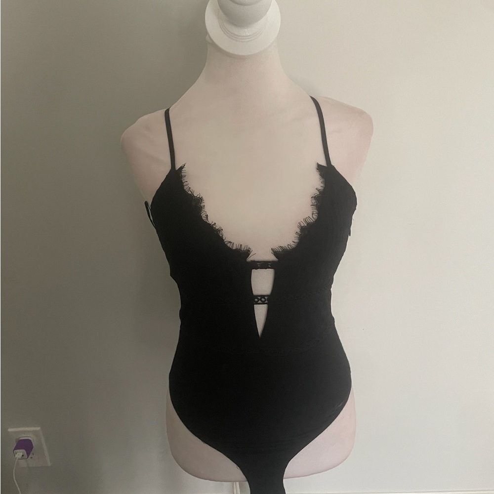 Superdown Black Cut Out Backless Bodysuit